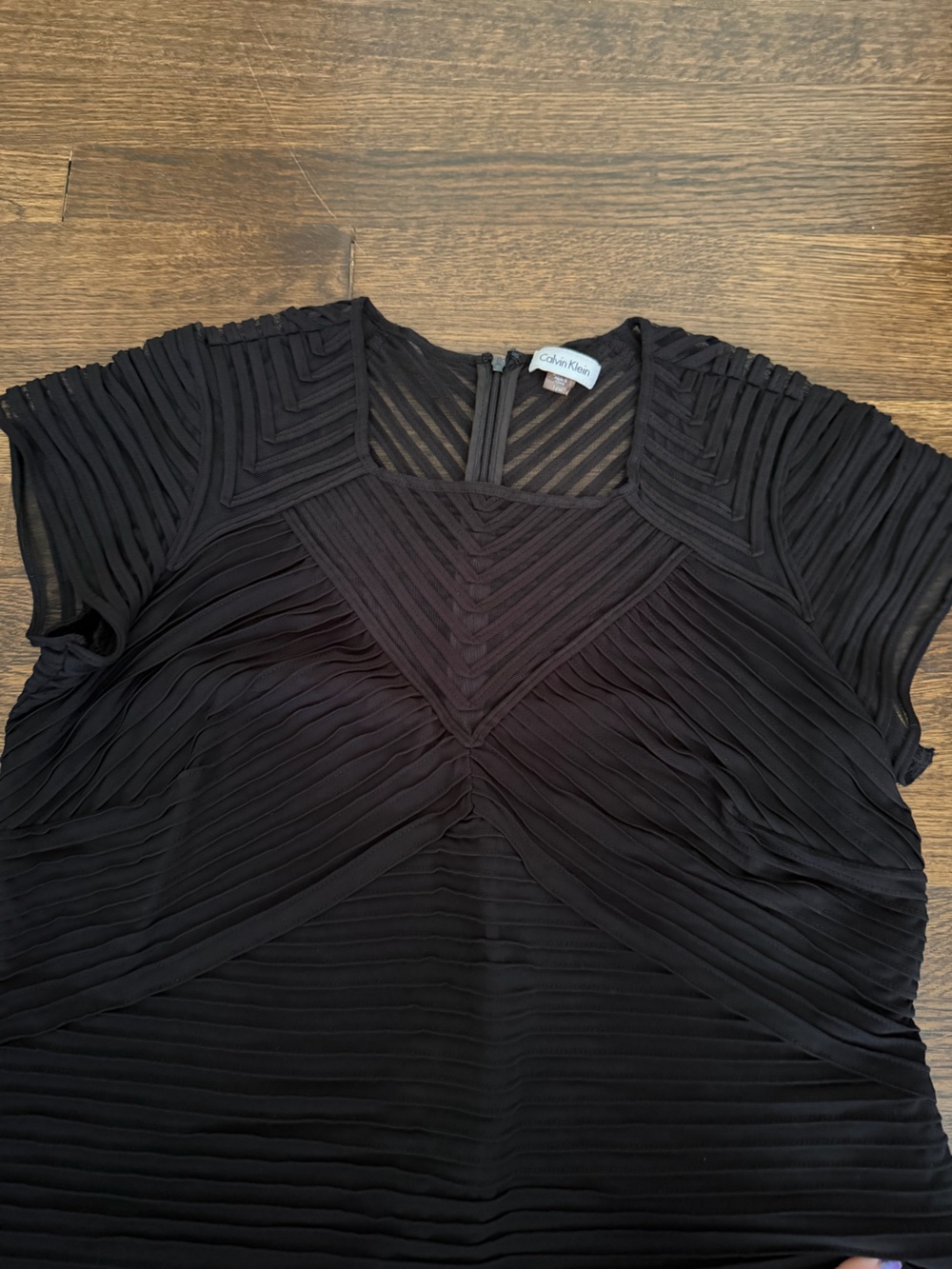 Calvin Klein Black Ribbed Sheath Dress - Picture 4 of 7